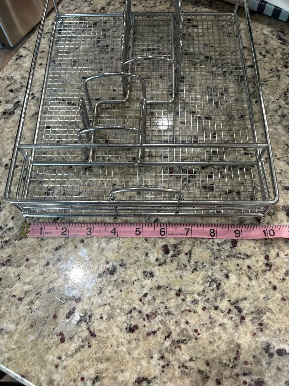 Silver metal utensil drawer organizer GUC